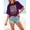 imageWomens Oversized T Shirts Graphic Tees Summer Short Sleeve Casual Loose Crewneck Basic Tunic Tops Trendy 2025Purple Flower 1