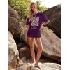 imageWomens Oversized T Shirts Graphic Tees Summer Short Sleeve Casual Loose Crewneck Basic Tunic Tops Trendy 2025Purple Flower 1
