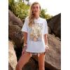 imageWomens Oversized T Shirts Graphic Tees Summer Short Sleeve Casual Loose Crewneck Basic Tunic Tops Trendy 2025White