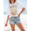 imageWomens Oversized T Shirts Graphic Tees Summer Short Sleeve Casual Loose Crewneck Basic Tunic Tops Trendy 2025White