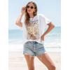 imageWomens Oversized T Shirts Graphic Tees Summer Short Sleeve Casual Loose Crewneck Basic Tunic Tops Trendy 2025White