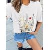 imageWomens Oversized T Shirts Graphic Tees Summer Short Sleeve Casual Loose Crewneck Basic Tunic Tops Trendy 2025White Flower1