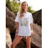imageWomens Oversized T Shirts Graphic Tees Summer Short Sleeve Casual Loose Crewneck Basic Tunic Tops Trendy 2025White Flower1