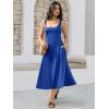 imageWomens Sleeveless Summer Dress Scoop Neck Casual Loose Flowy Midi Sundresses Tank Fit ampamp Flare Beach Vacation DressBlue