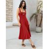 imageWomens Sleeveless Summer Dress Scoop Neck Casual Loose Flowy Midi Sundresses Tank Fit ampamp Flare Beach Vacation DressRed