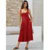 imageWomens Sleeveless Summer Dress Scoop Neck Casual Loose Flowy Midi Sundresses Tank Fit ampamp Flare Beach Vacation DressRed