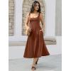 imageWomens Sleeveless Summer Dress Scoop Neck Casual Loose Flowy Midi Sundresses Tank Fit ampamp Flare Beach Vacation DressRust
