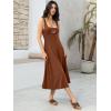 imageWomens Sleeveless Summer Dress Scoop Neck Casual Loose Flowy Midi Sundresses Tank Fit ampamp Flare Beach Vacation DressRust
