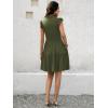 imageWomens Summer Casual Mini Dress Ruffle Sleeve V Neck Boho Sundress Flowy Babydoll Tiered Short Beach Vacation DressesArmy Green