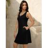 imageWomens Summer Dress 2025 Sleeveless Floral Boho Sundress Swimsuit Coverup Casual Loose Beach Vacation Tank DressesBlack