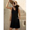 imageWomens Summer Dress 2025 Sleeveless Floral Boho Sundress Swimsuit Coverup Casual Loose Beach Vacation Tank DressesBlack