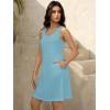 imageWomens Summer Dress 2025 Sleeveless Floral Boho Sundress Swimsuit Coverup Casual Loose Beach Vacation Tank DressesBlue
