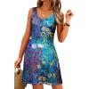 imageWomens Summer Dress 2025 Sleeveless Floral Boho Sundress Swimsuit Coverup Casual Loose Beach Vacation Tank DressesFloral 17