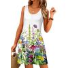 imageWomens Summer Dress 2025 Sleeveless Floral Boho Sundress Swimsuit Coverup Casual Loose Beach Vacation Tank DressesFloral 23