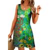imageWomens Summer Dress 2025 Sleeveless Floral Boho Sundress Swimsuit Coverup Casual Loose Beach Vacation Tank DressesFloral 25