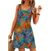 imageWomens Summer Dress 2025 Sleeveless Floral Boho Sundress Swimsuit Coverup Casual Loose Beach Vacation Tank DressesFloral 27