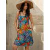 imageWomens Summer Dress 2025 Sleeveless Floral Boho Sundress Swimsuit Coverup Casual Loose Beach Vacation Tank DressesFloral 27