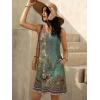 imageWomens Summer Dress 2025 Sleeveless Floral Boho Sundress Swimsuit Coverup Casual Loose Beach Vacation Tank DressesFloral Green 8