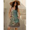 imageWomens Summer Dress 2025 Sleeveless Floral Boho Sundress Swimsuit Coverup Casual Loose Beach Vacation Tank DressesFloral Green 8