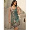 imageWomens Summer Dress 2025 Sleeveless Floral Boho Sundress Swimsuit Coverup Casual Loose Beach Vacation Tank DressesFloral Green 8