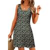 imageWomens Summer Dress 2025 Sleeveless Floral Boho Sundress Swimsuit Coverup Casual Loose Beach Vacation Tank DressesFloral Green 9