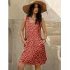 imageWomens Summer Dress 2025 Sleeveless Floral Boho Sundress Swimsuit Coverup Casual Loose Beach Vacation Tank DressesFloral Red 19