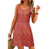 imageWomens Summer Dress 2025 Sleeveless Floral Boho Sundress Swimsuit Coverup Casual Loose Beach Vacation Tank DressesFloral Red 19