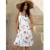 imageWomens Summer Dress 2025 Sleeveless Floral Boho Sundress Swimsuit Coverup Casual Loose Beach Vacation Tank DressesFloral White 1