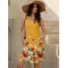 imageWomens Summer Dress 2025 Sleeveless Floral Boho Sundress Swimsuit Coverup Casual Loose Beach Vacation Tank DressesFloral Yellow 6