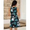 imageWomens Summer Dress 2025 Sleeveless Floral Boho Sundress Swimsuit Coverup Casual Loose Beach Vacation Tank DressesLeaf Printed 13
