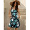 imageWomens Summer Dress 2025 Sleeveless Floral Boho Sundress Swimsuit Coverup Casual Loose Beach Vacation Tank DressesLeaf Printed 13