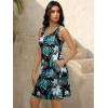 imageWomens Summer Dress 2025 Sleeveless Floral Boho Sundress Swimsuit Coverup Casual Loose Beach Vacation Tank DressesLeaf Printed 13