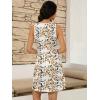 imageWomens Summer Dress 2025 Sleeveless Floral Boho Sundress Swimsuit Coverup Casual Loose Beach Vacation Tank DressesLeaf Printed 2