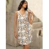 imageWomens Summer Dress 2025 Sleeveless Floral Boho Sundress Swimsuit Coverup Casual Loose Beach Vacation Tank DressesLeaf Printed 2