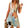 imageWomens Summer Dress 2025 Sleeveless Floral Boho Sundress Swimsuit Coverup Casual Loose Beach Vacation Tank DressesMulticolor 24