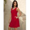 imageWomens Summer Dress 2025 Sleeveless Floral Boho Sundress Swimsuit Coverup Casual Loose Beach Vacation Tank DressesRed