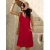 imageWomens Summer Dress 2025 Sleeveless Floral Boho Sundress Swimsuit Coverup Casual Loose Beach Vacation Tank DressesRed