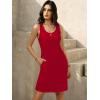 imageWomens Summer Dress 2025 Sleeveless Floral Boho Sundress Swimsuit Coverup Casual Loose Beach Vacation Tank DressesRed