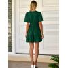 imageWomens Summer Mini Dress Casual Short Sleeve V Neck Smocked Waist Sundress Flowy Tiered Short Beach Vacation DressesGreen