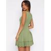 imageWomens Summer Mini Dress Sleeveless Crewneck Short Tank Sundress Flowy Ruffle Tiered Cocktail Party DressesLight Green