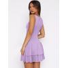 imageWomens Summer Mini Dress Sleeveless Crewneck Short Tank Sundress Flowy Ruffle Tiered Cocktail Party DressesLilac