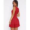 imageWomens Summer Mini Dress Sleeveless Crewneck Short Tank Sundress Flowy Ruffle Tiered Cocktail Party DressesRed