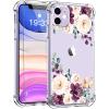 imagefor iPhone 11 Pro Max Case with Screen Protector  Stylish Elegant Floral Design on Soft Clear TPU  Slim Fit Protective Phone Cover for Women and Girls  Purple LavenderWhite Purple