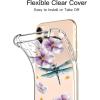 imagefor iPhone 11 Pro Max Case with Screen Protector  Stylish Elegant Floral Design on Soft Clear TPU  Slim Fit Protective Phone Cover for Women and Girls  Purple LavenderDragonfly