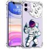 imagefor iPhone 11 Pro Max Case with Screen Protector  Stylish Elegant Floral Design on Soft Clear TPU  Slim Fit Protective Phone Cover for Women and Girls  Purple LavenderAstronaut and Moom