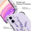 imagefor iPhone 11 Pro Max Case with Screen Protector  Stylish Elegant Floral Design on Soft Clear TPU  Slim Fit Protective Phone Cover for Women and Girls  Purple LavenderPurple Lavender