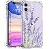 imagefor iPhone 11 Pro Max Case with Screen Protector  Stylish Elegant Floral Design on Soft Clear TPU  Slim Fit Protective Phone Cover for Women and Girls  Purple LavenderPurple Lavender