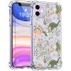 imagefor iPhone 11 Pro Max Case with Screen Protector  Stylish Elegant Floral Design on Soft Clear TPU  Slim Fit Protective Phone Cover for Women and Girls  Purple LavenderDinosaurs