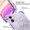 imagefor iPhone 11 Pro Max Case with Screen Protector  Stylish Elegant Floral Design on Soft Clear TPU  Slim Fit Protective Phone Cover for Women and Girls  Purple LavenderBlooming Floral Flower