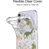 imagefor iPhone 11 Pro Max Case with Screen Protector  Stylish Elegant Floral Design on Soft Clear TPU  Slim Fit Protective Phone Cover for Women and Girls  Purple LavenderDinosaurs